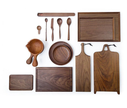 Imported Nordic Style Black Walnut Wooden Kitchen Utensils