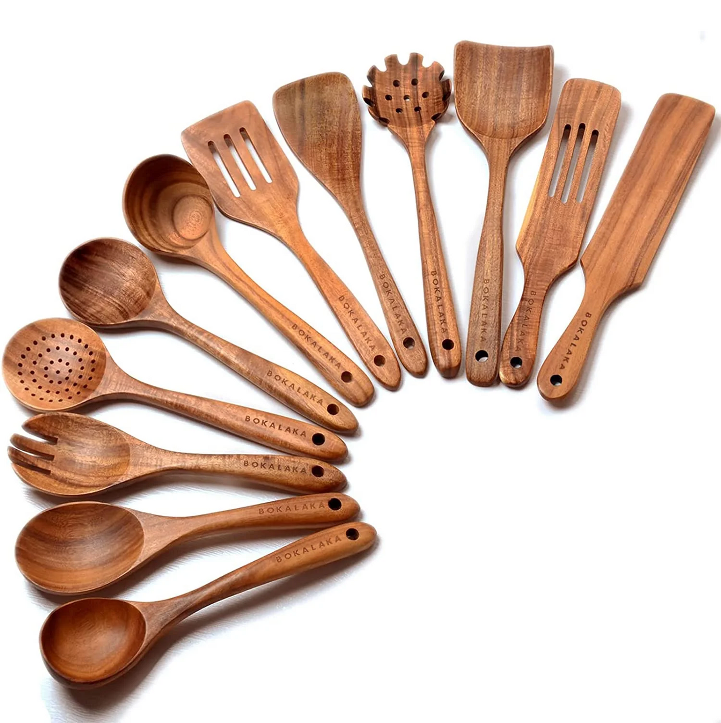 Wooden Kitchen Utensils Set (12 Pack)