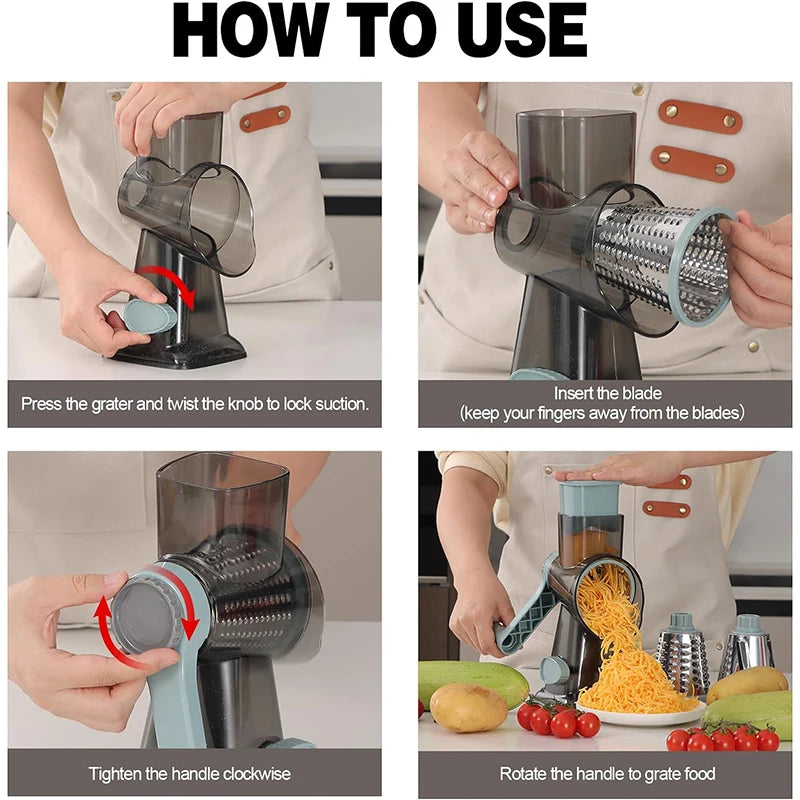 3 in 1 Rotary Manual Grater 