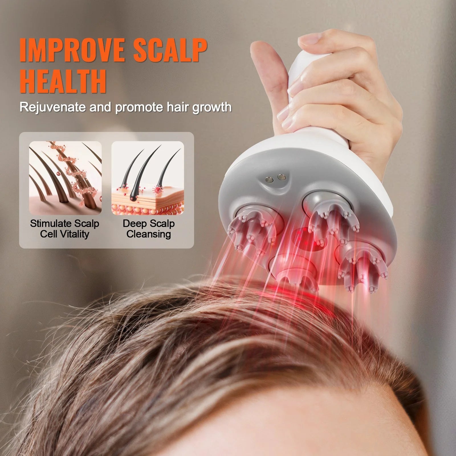 VEVOR Rechargeable Waterproof Scalp Massager 