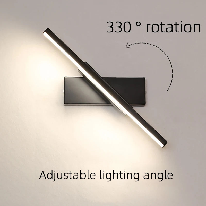 LED Wall Modern Minimalist Bedroom Bedsid Room Rotating Wall Lamp