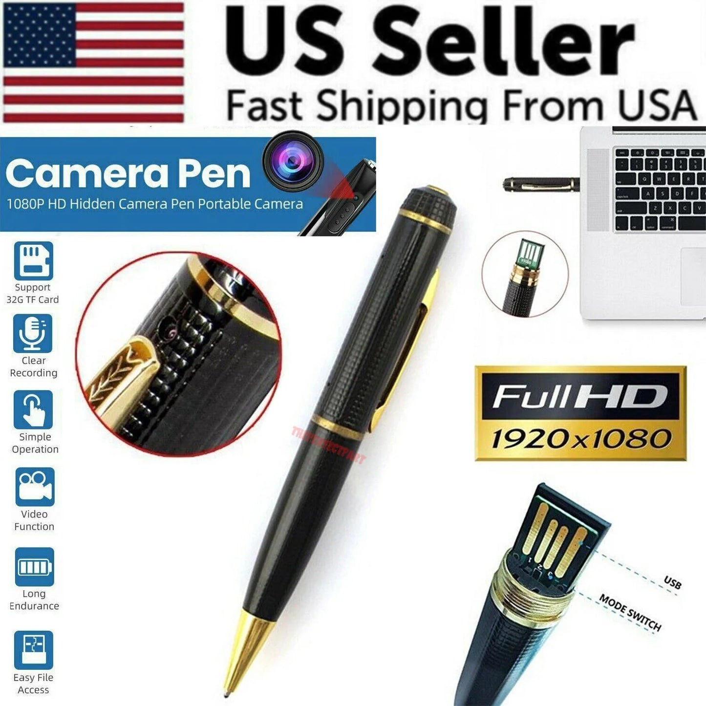 1080P HD Hidden Camera Pocket Pen